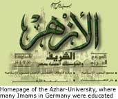 Ausschnitt aus der Homepage der Azhar-Universitt, an der viele der in Deutschland ttigen Imame ihre Ausbildung absolviert haben